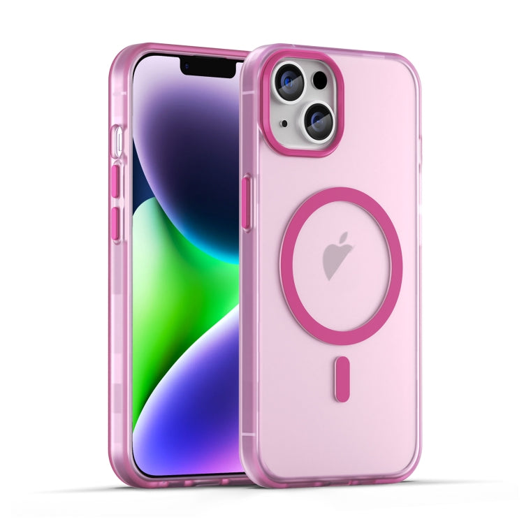 For iPhone 14 MagSafe Frosted Translucent TPU + PC Full Coverage Phone Case(Pink) - iPhone 14 Cases by PMC Jewellery | Online Shopping South Africa | PMC Jewellery