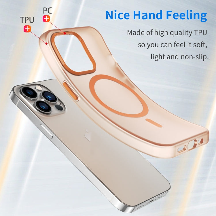 For iPhone 13 Pro MagSafe Frosted Translucent TPU + PC Full Coverage Phone Case(Orange) - iPhone 13 Pro Cases by PMC Jewellery | Online Shopping South Africa | PMC Jewellery