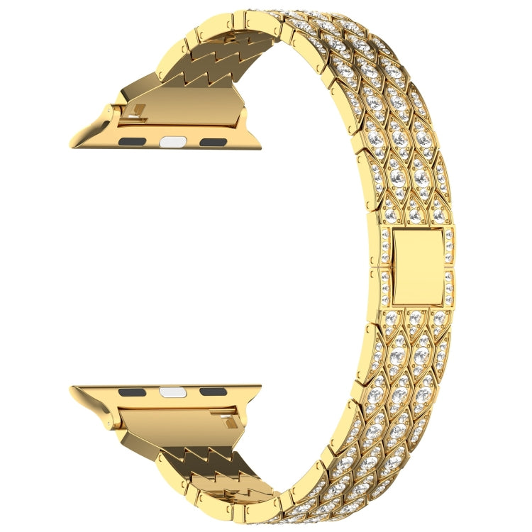 For Apple Watch Ultra 2 49mm Devil Eye Diamond Bracelet Metal Watch Band(Gold) - Watch Bands by PMC Jewellery | Online Shopping South Africa | PMC Jewellery