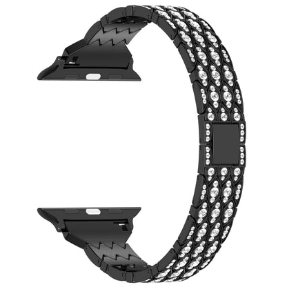 For Apple Watch Series 8 41mm Devil Eye Diamond Bracelet Metal Watch Band(Black) - Watch Bands by PMC Jewellery | Online Shopping South Africa | PMC Jewellery