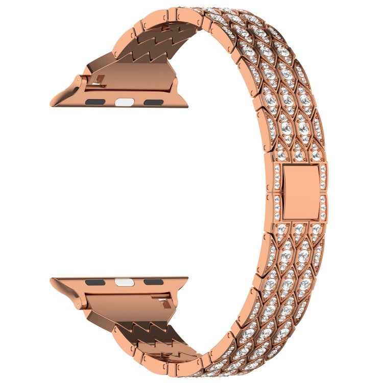 For Apple Watch SE 2022 40mm Devil Eye Diamond Bracelet Metal Watch Band(Rose Gold) - Watch Bands by PMC Jewellery | Online Shopping South Africa | PMC Jewellery