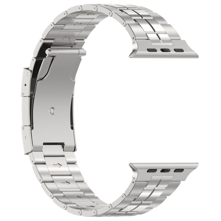 For Apple Watch SE 2023 44mm Tortoise Buckle Titanium Steel Watch Band(Silver) - Watch Bands by PMC Jewellery | Online Shopping South Africa | PMC Jewellery