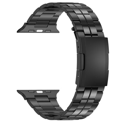 For Apple Watch Ultra 49mm Tortoise Buckle Titanium Steel Watch Band(Black) - Watch Bands by PMC Jewellery | Online Shopping South Africa | PMC Jewellery