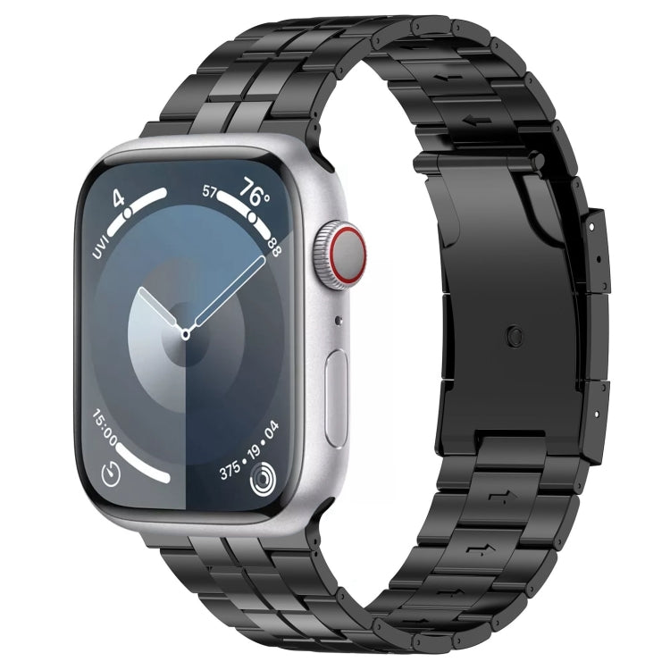 For Apple Watch Series 2 38mm Tortoise Buckle Titanium Steel Watch Band(Black) - Watch Bands by PMC Jewellery | Online Shopping South Africa | PMC Jewellery