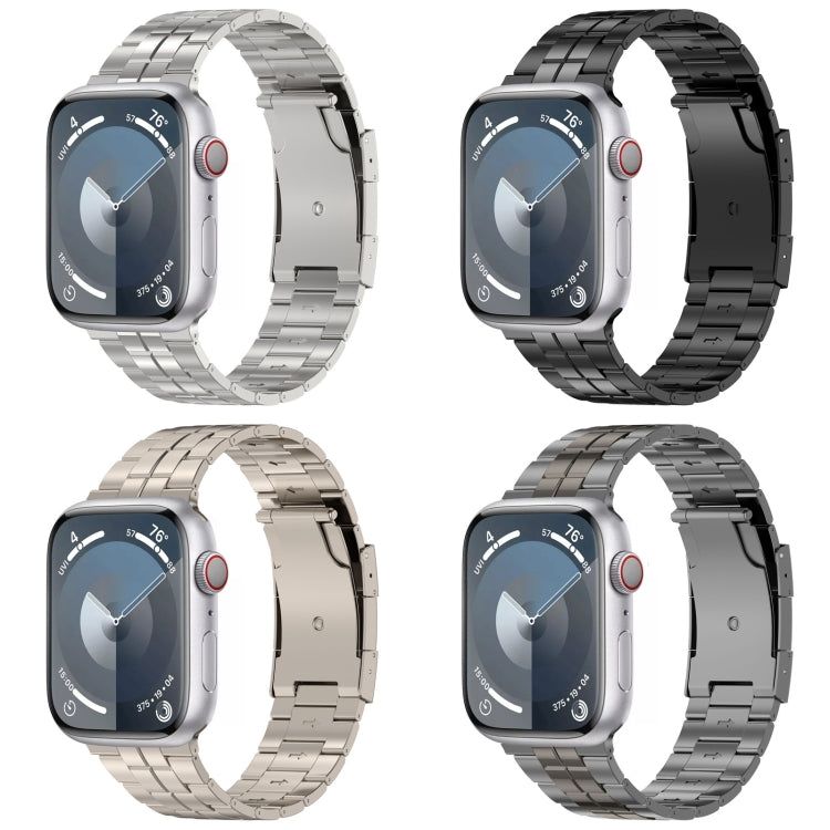 For Apple Watch Series 4 44mm Tortoise Buckle Titanium Steel Watch Band(Silver) - Watch Bands by PMC Jewellery | Online Shopping South Africa | PMC Jewellery