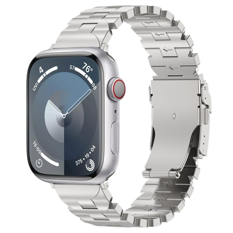 For Apple Watch SE 2023 40mm Butterfly Type Titanium Steel Watch Band(Silver) - Watch Bands by PMC Jewellery | Online Shopping South Africa | PMC Jewellery