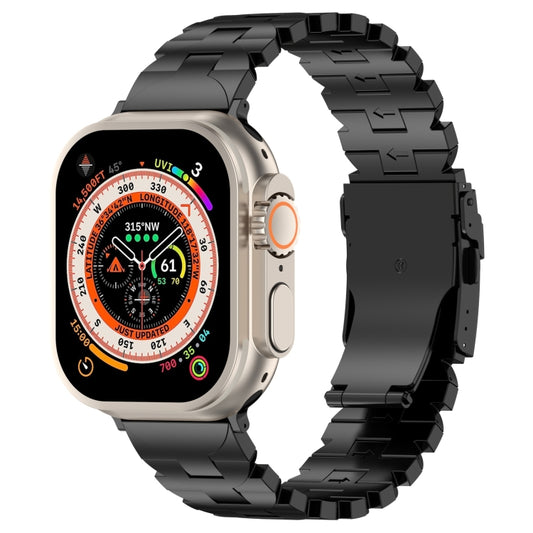 For Apple Watch Ultra 2 49mm Butterfly Type Titanium Steel Watch Band(Black) - Watch Bands by PMC Jewellery | Online Shopping South Africa | PMC Jewellery