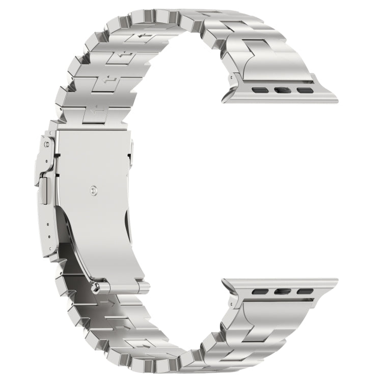 For Apple Watch Series 8 41mm Butterfly Type Titanium Steel Watch Band(Silver) - Watch Bands by PMC Jewellery | Online Shopping South Africa | PMC Jewellery