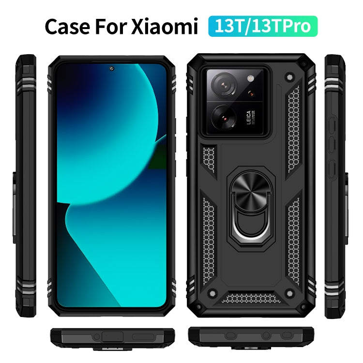 For Xiaomi 13T/13T Pro Shockproof TPU + PC Phone Case with Holder(Black) - Xiaomi Cases by PMC Jewellery | Online Shopping South Africa | PMC Jewellery | Buy Now Pay Later Mobicred