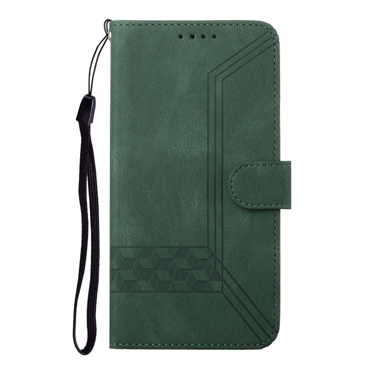 For Google Pixel 9 Cubic Skin Feel Flip Leather Phone Case(Green) - Google Cases by PMC Jewellery | Online Shopping South Africa | PMC Jewellery | Buy Now Pay Later Mobicred