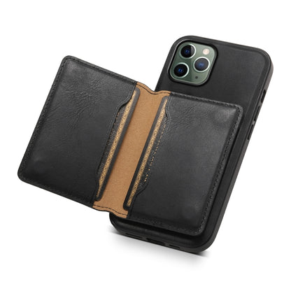 For iPhone 11 Pro Denior Cowhide Texture Leather MagSafe Detachable Wallet Phone Case(Black) - iPhone 11 Pro Cases by Denior | Online Shopping South Africa | PMC Jewellery | Buy Now Pay Later Mobicred