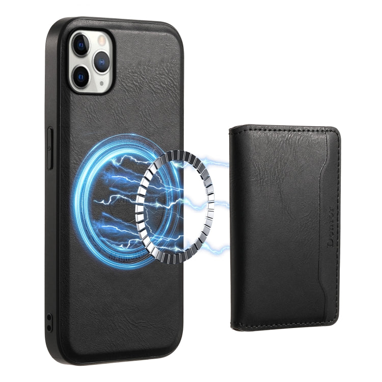 For iPhone 11 Pro Max Denior Cowhide Texture Leather MagSafe Detachable Wallet Phone Case(Black) - iPhone 11 Pro Max Cases by Denior | Online Shopping South Africa | PMC Jewellery | Buy Now Pay Later Mobicred