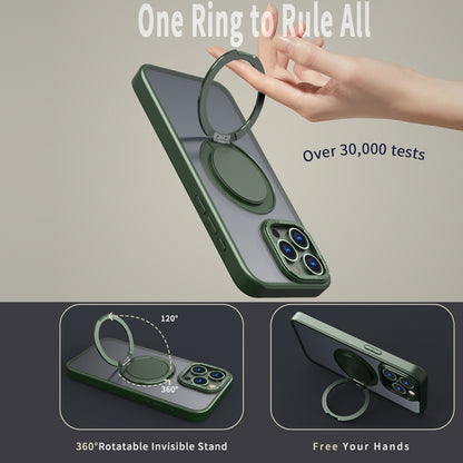 For iPhone 15 Pro 360-degree Rotating MagSafe Magnetic Holder Phone Case(Green) - iPhone 15 Pro Cases by PMC Jewellery | Online Shopping South Africa | PMC Jewellery