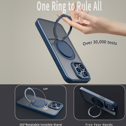 For iPhone 15 Pro Max 360-degree Rotating MagSafe Magnetic Holder Phone Case(Navy Blue) - iPhone 15 Pro Max Cases by PMC Jewellery | Online Shopping South Africa | PMC Jewellery