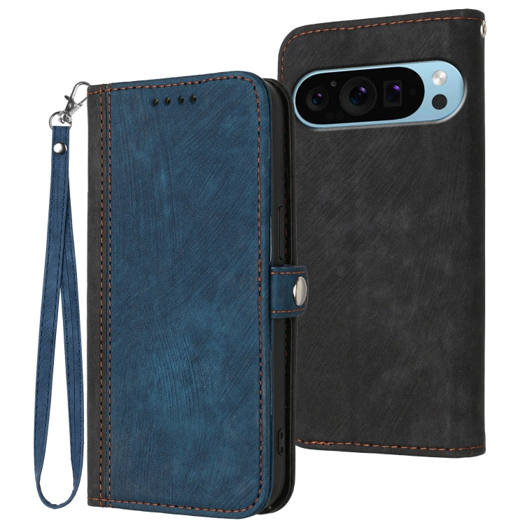 For Google Pixel 9 Side Buckle Double Fold Hand Strap Leather Phone Case(Royal Blue) - Google Cases by PMC Jewellery | Online Shopping South Africa | PMC Jewellery | Buy Now Pay Later Mobicred