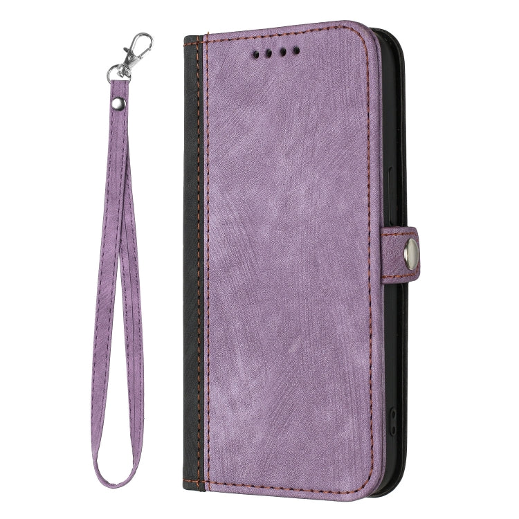 For Google Pixel 9 Side Buckle Double Fold Hand Strap Leather Phone Case(Purple) - Google Cases by PMC Jewellery | Online Shopping South Africa | PMC Jewellery | Buy Now Pay Later Mobicred