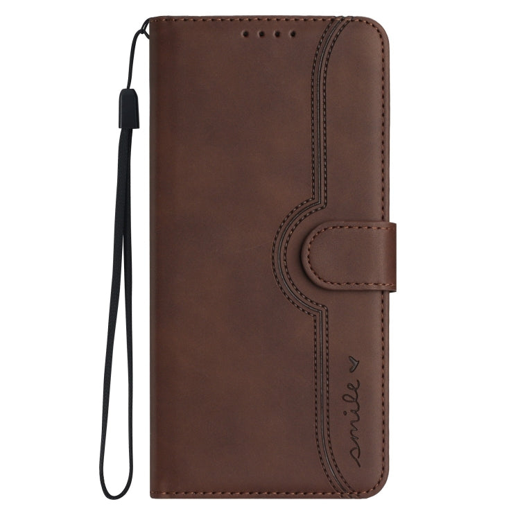 For Google Pixel 9 Heart Pattern Skin Feel Leather Phone Case(Brown) - Google Cases by PMC Jewellery | Online Shopping South Africa | PMC Jewellery | Buy Now Pay Later Mobicred