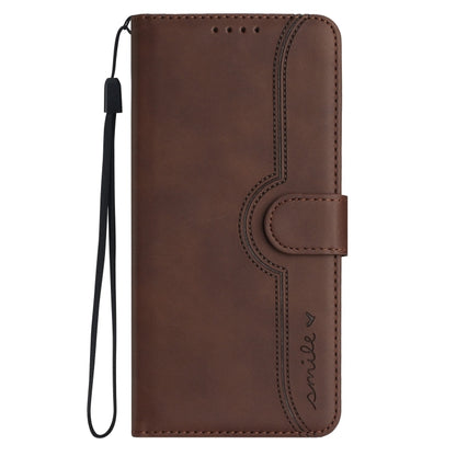 For Google Pixel 9 Heart Pattern Skin Feel Leather Phone Case(Brown) - Google Cases by PMC Jewellery | Online Shopping South Africa | PMC Jewellery | Buy Now Pay Later Mobicred