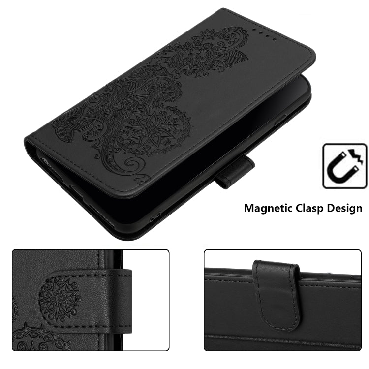 For Huawei Pura 70 Pro/70 Pro+ Datura Flower Embossed Flip Leather Phone Case(Black) - Huawei Cases by PMC Jewellery | Online Shopping South Africa | PMC Jewellery | Buy Now Pay Later Mobicred