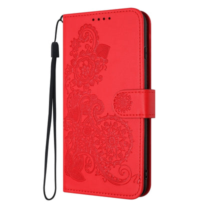 For Google Pixel 9 Pro Datura Flower Embossed Flip Leather Phone Case(Red) - Google Cases by PMC Jewellery | Online Shopping South Africa | PMC Jewellery | Buy Now Pay Later Mobicred