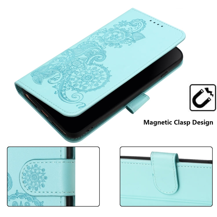 For Google Pixel 9 Pro Datura Flower Embossed Flip Leather Phone Case(Light blue) - Google Cases by PMC Jewellery | Online Shopping South Africa | PMC Jewellery | Buy Now Pay Later Mobicred