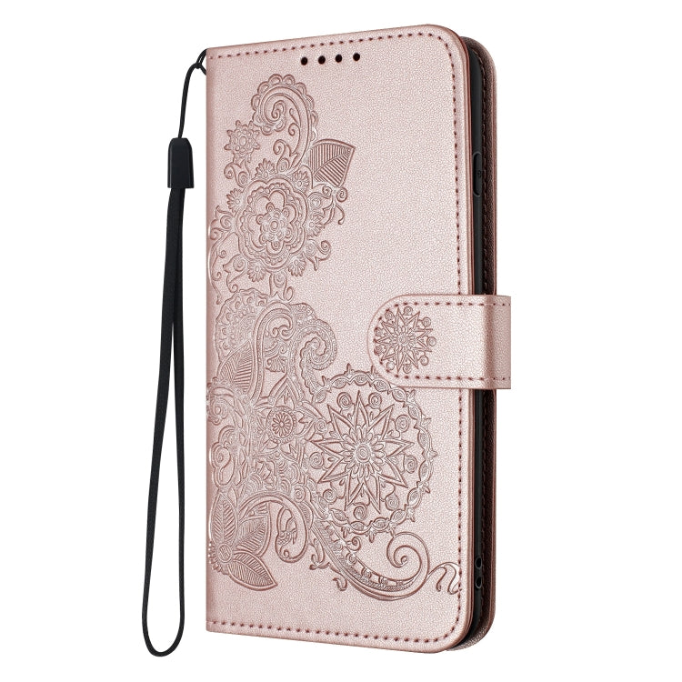 For Google Pixel 9 Datura Flower Embossed Flip Leather Phone Case(Rose Gold) - Google Cases by PMC Jewellery | Online Shopping South Africa | PMC Jewellery | Buy Now Pay Later Mobicred