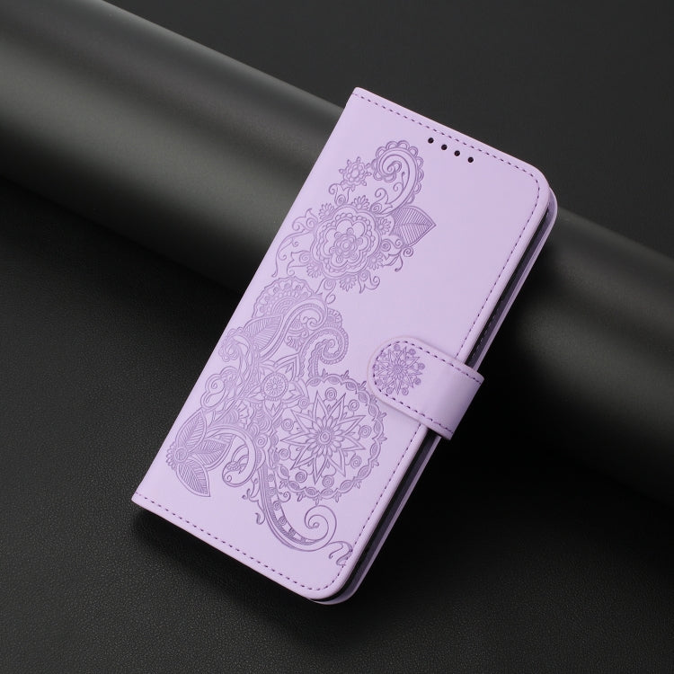 For Google Pixel 9 Datura Flower Embossed Flip Leather Phone Case(Purple) - Google Cases by PMC Jewellery | Online Shopping South Africa | PMC Jewellery | Buy Now Pay Later Mobicred