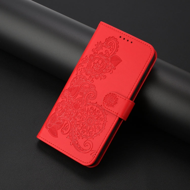 For Xiaomi Redmi K70 Datura Flower Embossed Flip Leather Phone Case(Red) - K70 Cases by PMC Jewellery | Online Shopping South Africa | PMC Jewellery | Buy Now Pay Later Mobicred