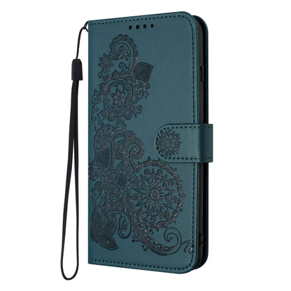 For Xiaomi Redmi K70 Datura Flower Embossed Flip Leather Phone Case(Dark Green) - K70 Cases by PMC Jewellery | Online Shopping South Africa | PMC Jewellery | Buy Now Pay Later Mobicred