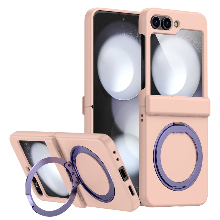 For Samsung Galaxy Z Flip5 5G 360 Degree Stand MagSafe Magnetic All-inclusive Phone Case(Pink) - Galaxy Z Flip5 Cases by PMC Jewellery | Online Shopping South Africa | PMC Jewellery