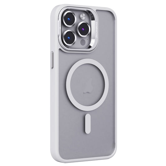 For iPhone 15 Pro Max Invisible Lens Holder PC + TPU Frosted MagSafe Phone Case(White) - iPhone 15 Pro Max Cases by PMC Jewellery | Online Shopping South Africa | PMC Jewellery