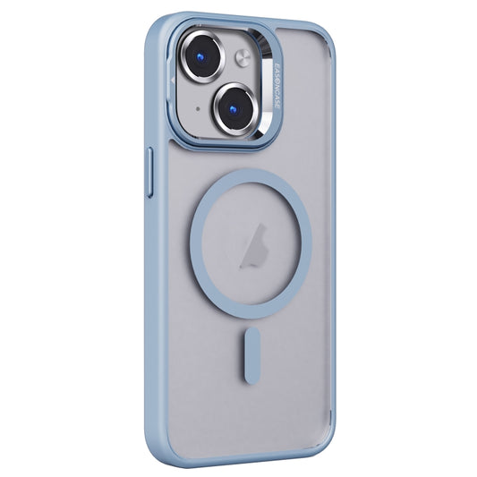 For iPhone 14 Plus Invisible Lens Holder PC + TPU Frosted MagSafe Phone Case(Blue) - iPhone 14 Plus Cases by PMC Jewellery | Online Shopping South Africa | PMC Jewellery