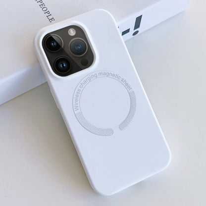 For iPhone 14 Pro MagSafe Magnetic Liquid Silicone Phone Case(White) - iPhone 14 Pro Cases by PMC Jewellery | Online Shopping South Africa | PMC Jewellery