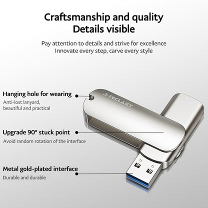 Teclast Leishen Plus Series USB3.0 Twister Flash Drive, Memory:128GB(Silver) - USB Flash Drives by TECLAST | Online Shopping South Africa | PMC Jewellery