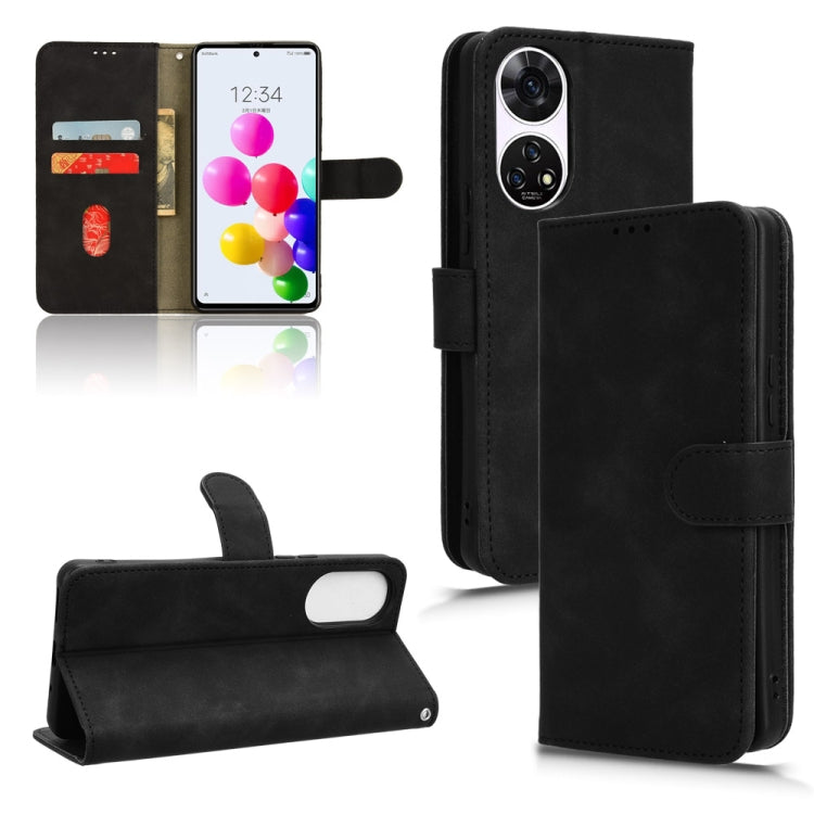 For ZTE Anshin Family Skin Feel Magnetic Flip Leather Phone Case(Black) - ZTE Cases by PMC Jewellery | Online Shopping South Africa | PMC Jewellery | Buy Now Pay Later Mobicred