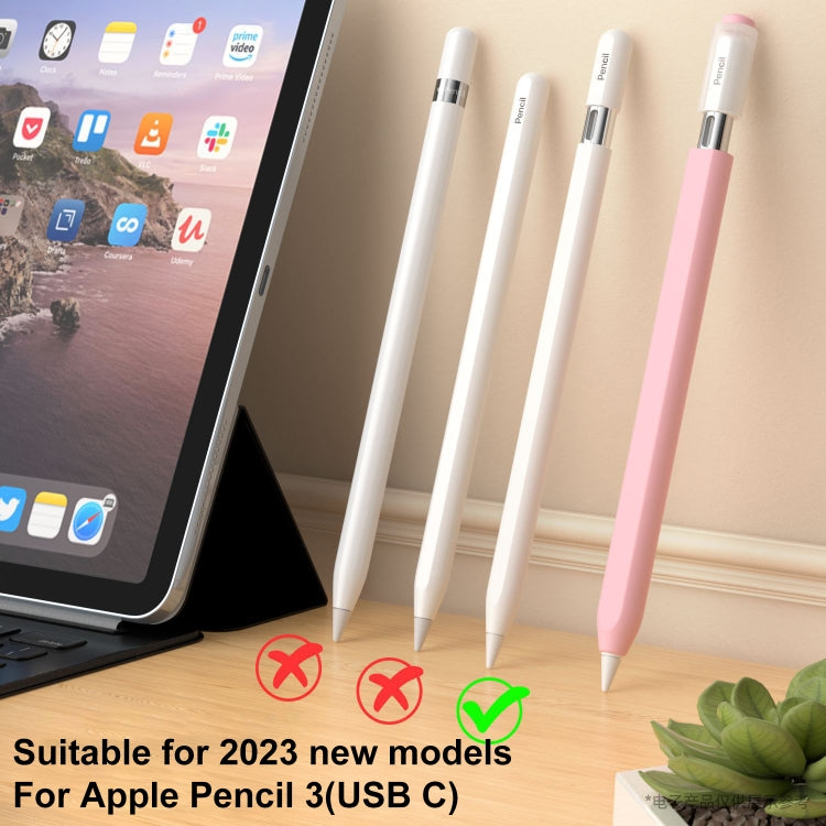 For Apple Pencil (USB-C) Transparent Jelly Stylus Protective Cover(Midnight Blue) - Pencil Accessories by PMC Jewellery | Online Shopping South Africa | PMC Jewellery | Buy Now Pay Later Mobicred