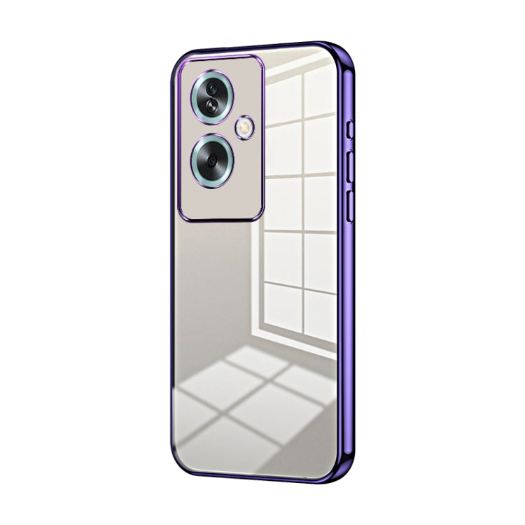 For OPPO A79 5G / A2 Transparent Plating Fine Hole Phone Case(Purple) - OPPO Cases by PMC Jewellery | Online Shopping South Africa | PMC Jewellery | Buy Now Pay Later Mobicred