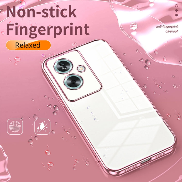 For OPPO A79 5G / A2 Transparent Plating Fine Hole Phone Case(Pink) - OPPO Cases by PMC Jewellery | Online Shopping South Africa | PMC Jewellery | Buy Now Pay Later Mobicred