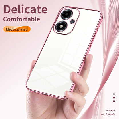 For OPPO A2m Transparent Plating Fine Hole Phone Case(Gold) - OPPO Cases by PMC Jewellery | Online Shopping South Africa | PMC Jewellery | Buy Now Pay Later Mobicred