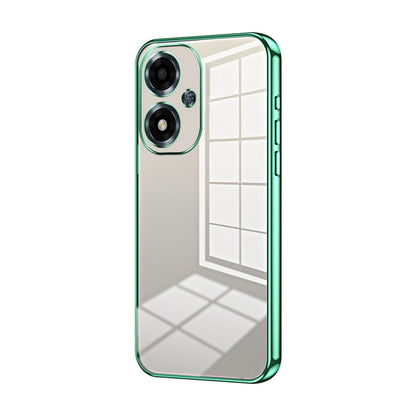 For OPPO A2m Transparent Plating Fine Hole Phone Case(Green) - OPPO Cases by PMC Jewellery | Online Shopping South Africa | PMC Jewellery | Buy Now Pay Later Mobicred