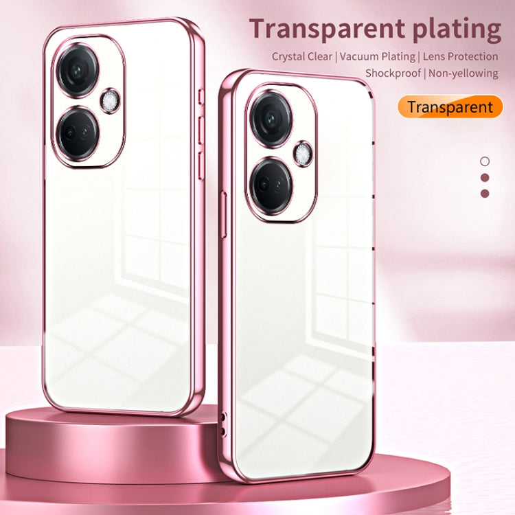 For OPPO K11 Transparent Plating Fine Hole Phone Case(Pink) - OPPO Cases by PMC Jewellery | Online Shopping South Africa | PMC Jewellery | Buy Now Pay Later Mobicred