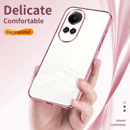 For OPPO Reno10 5G/Reno10 Pro 5G Global Transparent Plating Fine Hole Phone Case(Gold) - OPPO Cases by PMC Jewellery | Online Shopping South Africa | PMC Jewellery | Buy Now Pay Later Mobicred