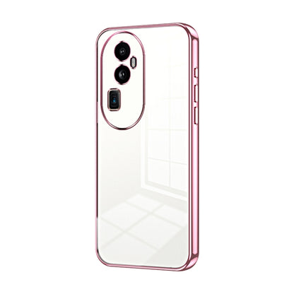 For OPPO Reno10 Pro+ Transparent Plating Fine Hole Phone Case(Pink) - OPPO Cases by PMC Jewellery | Online Shopping South Africa | PMC Jewellery | Buy Now Pay Later Mobicred