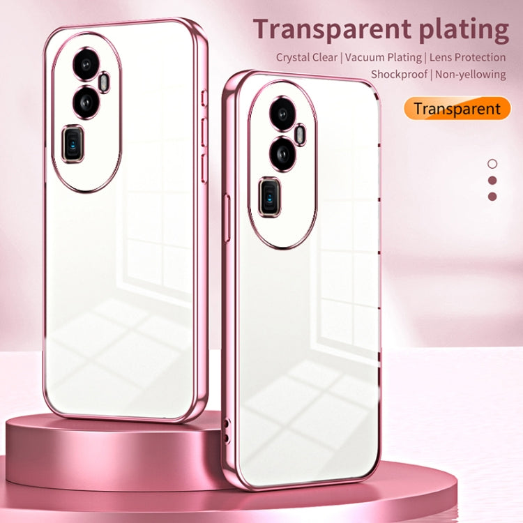 For OPPO Reno10 Pro+ Transparent Plating Fine Hole Phone Case(Pink) - OPPO Cases by PMC Jewellery | Online Shopping South Africa | PMC Jewellery | Buy Now Pay Later Mobicred