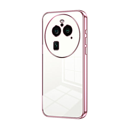 For OPPO Find X6 Pro Transparent Plating Fine Hole Phone Case(Pink) - OPPO Cases by PMC Jewellery | Online Shopping South Africa | PMC Jewellery | Buy Now Pay Later Mobicred