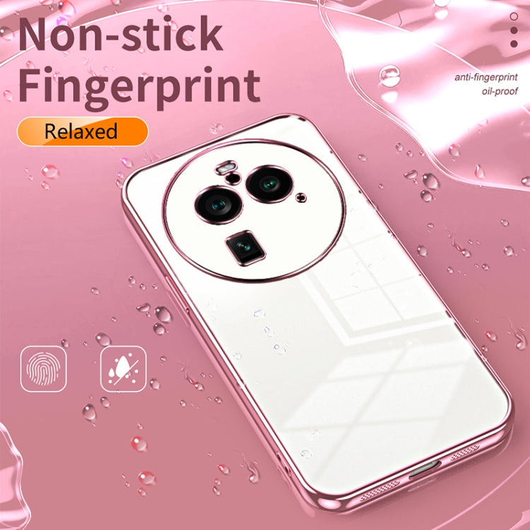 For OPPO Find X6 Pro Transparent Plating Fine Hole Phone Case(Silver) - OPPO Cases by PMC Jewellery | Online Shopping South Africa | PMC Jewellery | Buy Now Pay Later Mobicred