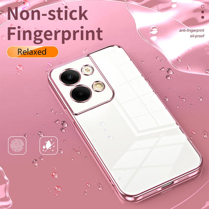 For OPPO Reno9 / Reno9 Pro Transparent Plating Fine Hole Phone Case(Silver) - OPPO Cases by PMC Jewellery | Online Shopping South Africa | PMC Jewellery | Buy Now Pay Later Mobicred