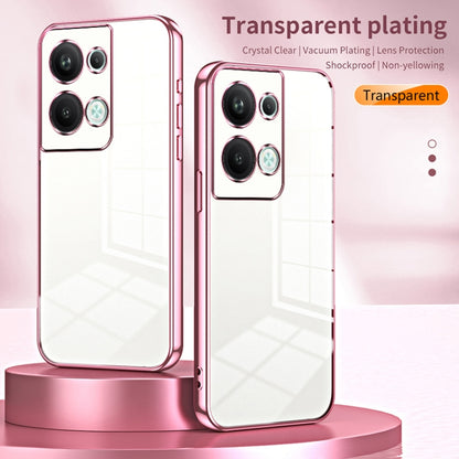 For OPPO Reno9 Pro+ Transparent Plating Fine Hole Phone Case(Gold) - OPPO Cases by PMC Jewellery | Online Shopping South Africa | PMC Jewellery | Buy Now Pay Later Mobicred