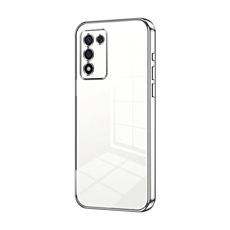 For OPPO K9s / K10 Energy Transparent Plating Fine Hole Phone Case(Silver) - OPPO Cases by PMC Jewellery | Online Shopping South Africa | PMC Jewellery | Buy Now Pay Later Mobicred