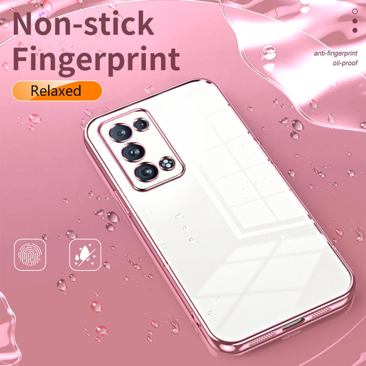 For OPPO Reno6 Pro+ Transparent Plating Fine Hole Phone Case(Purple) - OPPO Cases by PMC Jewellery | Online Shopping South Africa | PMC Jewellery | Buy Now Pay Later Mobicred